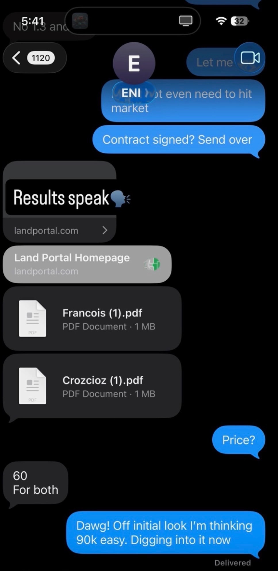 Student text message 2 — deal locked up or closed